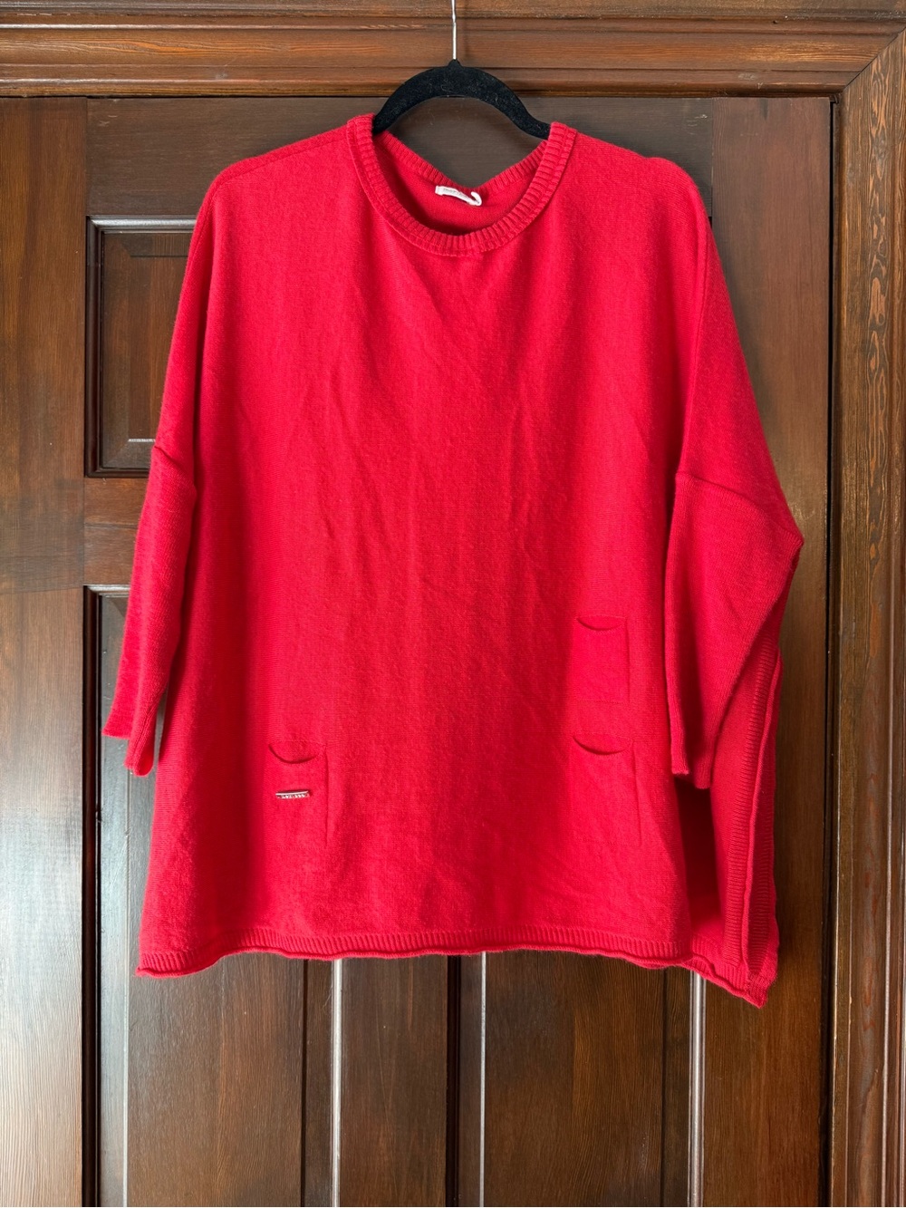 Women’s Red Mersea Catalina Sweater with Front Pocket Detail